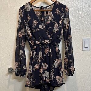 Floral Long Sleeve Romper